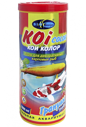 КОИ-КОЛОР плавающие палочки (sticks) корм для декоративных карповых рыб (банка 1000 мл) 911124