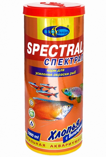 СПЕКТРАЛ хлопья (flake) корм для усиления окраски (банка 1000 мл) 911018